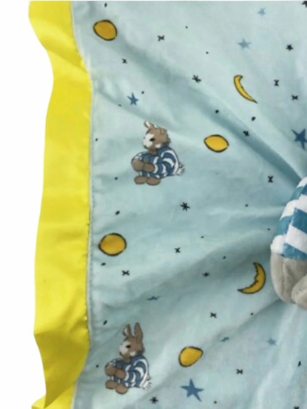 Goodnight Moon Rabbit Lovey Blue Yellow Security Blanket Kids Preferred Stuffed